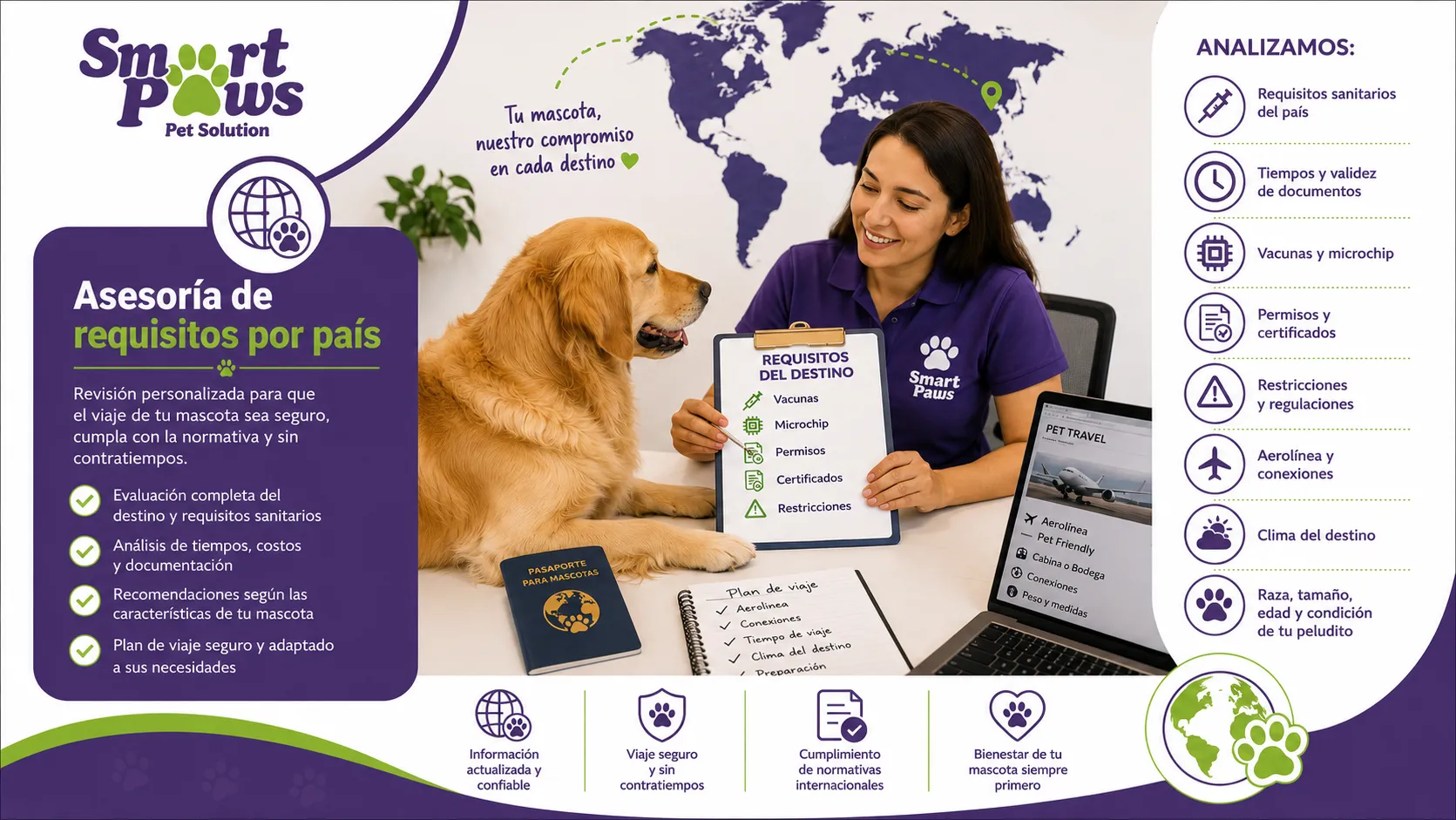 Asesoría de requisitos por país